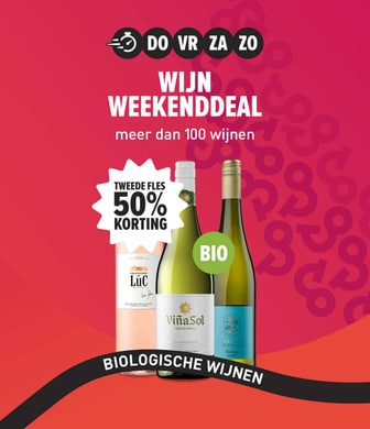 Weekenddeal bio wijnen tweede fles 50% korting